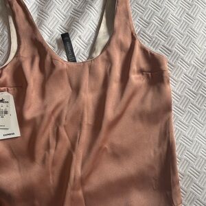 Express Copper Satin Sleeveless Top